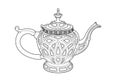 Drawing of an oriental teapot